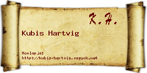 Kubis Hartvig névjegykártya
